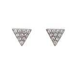 18K Yellow Gold 0.15ct Diamond Triangle Cluster Stud Earring