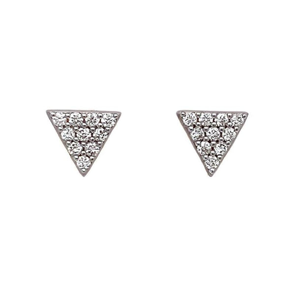 18K Yellow Gold 0.15ct Diamond Triangle Cluster Stud Earring