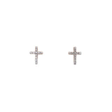 18K Rose Gold 0.06ct Diamond Cross Stud Earrings