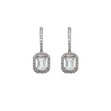 18K White Gold 1.26ct Diamond Halo Drop Earrings