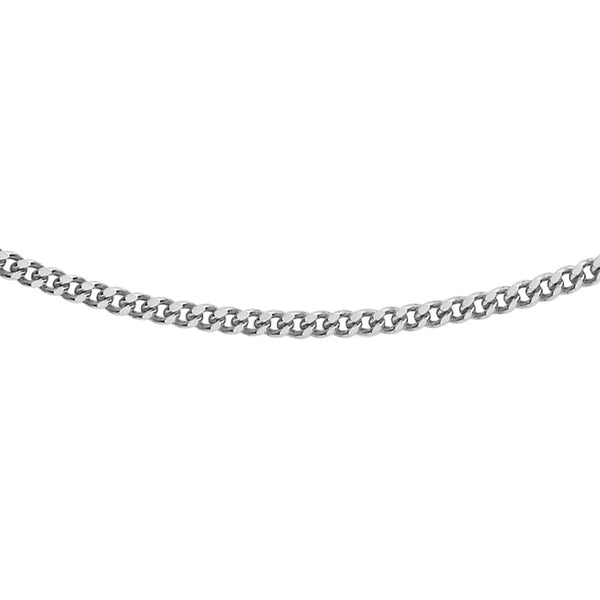 9K White Gold Diamond Cut Curb Chain /22"