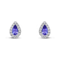 18K White Gold Tanzanite & Diamond Stud Earrings