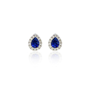 18ct White Gold Sapphire and Diamond Earrings