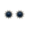 9K White Gold Pearl & Diamond Stud Earrings