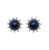9K White Gold Pearl & Diamond Stud Earrings