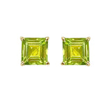 9K Yellow Gold Peridot Stud Earrings