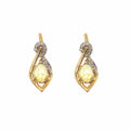 9K Yellow Gold Opal & Diamond Earrings