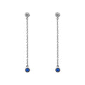 18K White Gold Sapphire and Diamond Drop Earrings