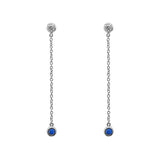 18K White Gold Sapphire and Diamond Drop Earrings