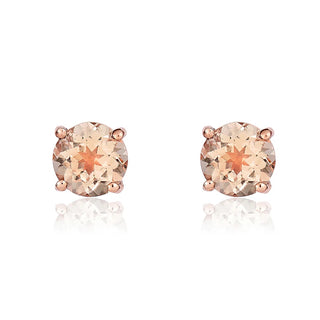 9K Rose Gold Morganite Stud Earrings