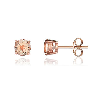 9K Rose Gold Morganite Stud Earrings