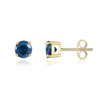 9K Yellow Gold Sapphire Stud Earrings