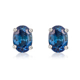 9K White Gold Sapphire Stud Earrings