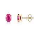 9K Yellow Gold Ruby Stud Earrings
