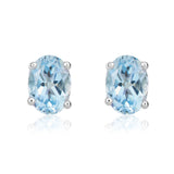 9K White Gold Aquamarine Stud Earrings