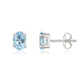 9K White Gold Aquamarine Stud Earrings