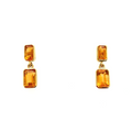 9K Yellow Gold Citrine Octagonal Drop Earrings