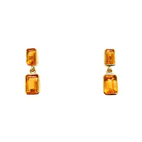 9K Yellow Gold Citrine Octagonal Drop Earrings