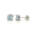 9K White Gold Aquamarine Stud Earrings