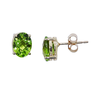 9K Yellow Gold Peridot Stud Earrings