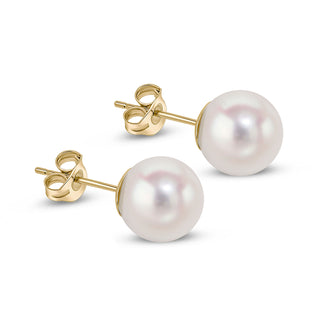 18K Yellow Gold Akoya Pearl Stud Earrings