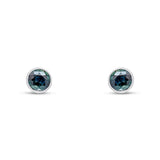 9K White Gold Sapphire Stud Earrings