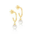 9K Yellow Gold Freshwater Pearls Drop Earrings
