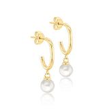 9K Yellow Gold Freshwater Pearls Drop Earrings
