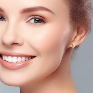 9K Yellow Gold Freshwater Pearl Knot Stud Earrings