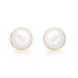9K Yellow Gold 5mm Freshwater Pearl Stud Earrings