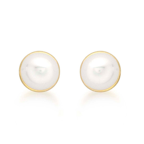 9K Yellow Gold 5mm Freshwater Pearl Stud Earrings