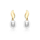 9K Yellow Gold Freshwater Pearl Stud Earrings