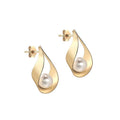9K Yellow Gold Freshwater Pearl Sling Stud Earrings
