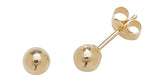 9ct Yellow Gold 4mm Ball Stud Earrings