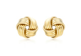 9K Yellow Gold Knot Stud Earrings