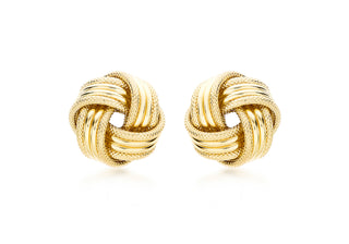 9K Yellow Gold Knot Stud Earrings