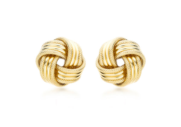 9K Yellow Gold Knot Stud Earrings