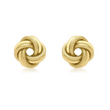 9K Yellow Gold Double Knot Stud Earrings
