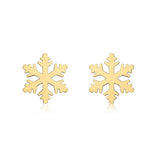 9K Yellow Gold Snowfake Stud Earrings
