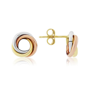 9ct Gold Three Colour Studs