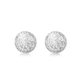 9K White Gold 8mm Diamond Cut Ball Stud Earrings