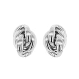 9K White Gold Knot Stud Earrings