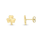 9K Yellow Gold Shamrock Stud Earrings