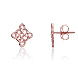 9K Rose Gold Celtic Style Stud Earrings