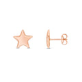 9K Rose Gold Polished Star Stud Earrings