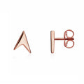 9K Rose Gold Polished V Shape Stud Earrings