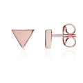 9K Rose Gold Polished Triangle Stud Earrings