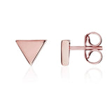 9K Rose Gold Polished Triangle Stud Earrings