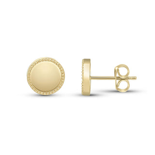 9K White Gold Round Circle Stud Earrings