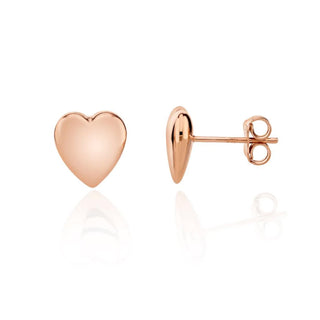 9K Rose Gold Heart Stud Earrings